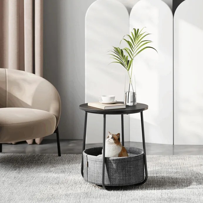 Lerakóasztal 45x45x50 cm, MDF, fekete, AKF-E1023 BK