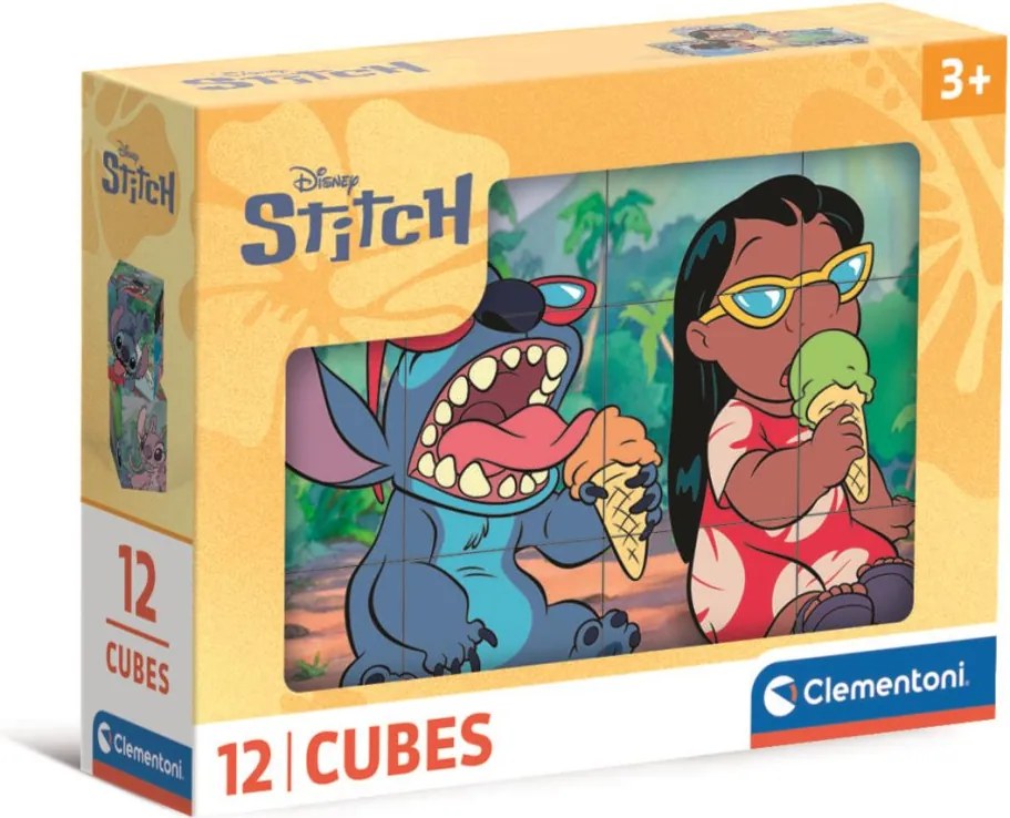 Disney Lilo és Stitch, A csillagkutya Funny Day mesekocka 12 db-os Clementoni