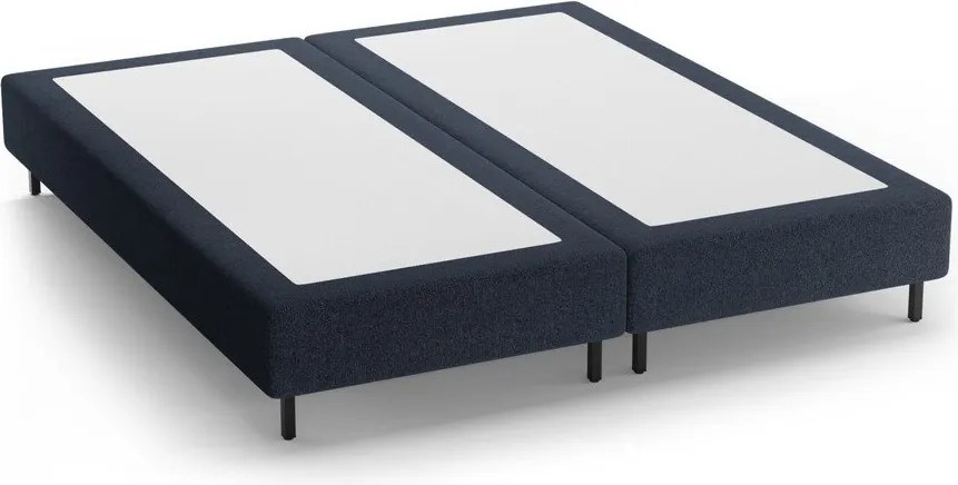 Sötétkék kárpitozott franciaágy ágytámla nélkül 140x200 cm Whale – Micadoni
