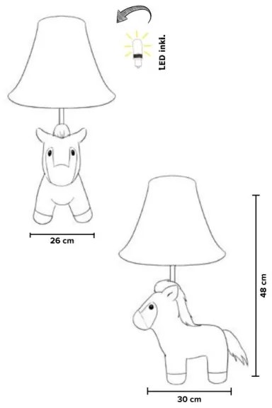 Happy Lamps - LED Asztali gyereklámpa ELVIS LED/5,4W/230V ló