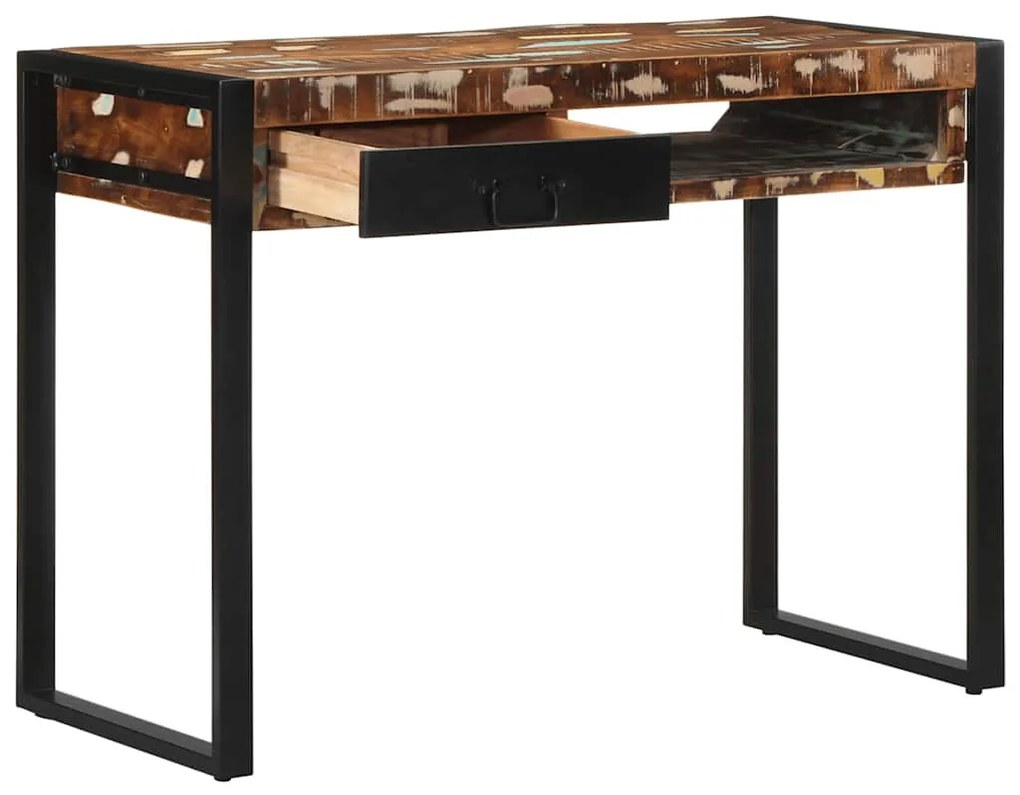 íróasztal többszínű 100x50x75 cm tömörfa, újrahasznosított fa