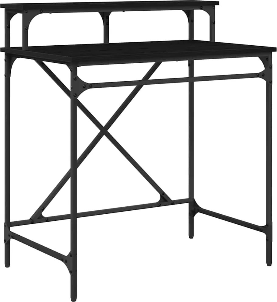 vidaXL Asztal Fekete tölgy 80 x 50 x 90 cm Faanyag