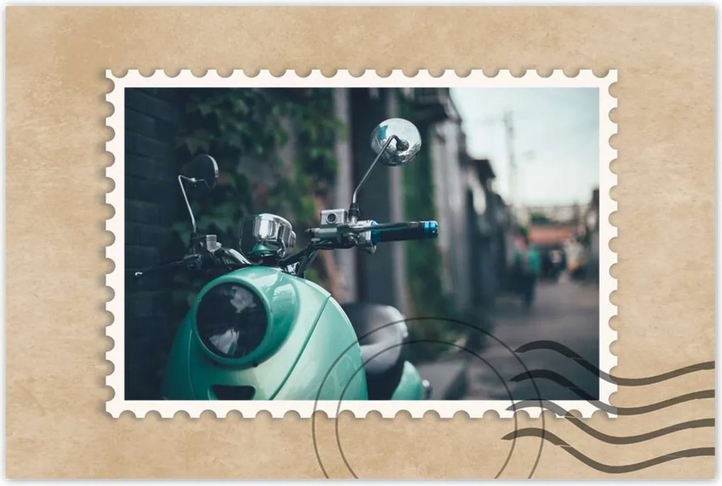 Poszterek 90x60 Türkiz robogó