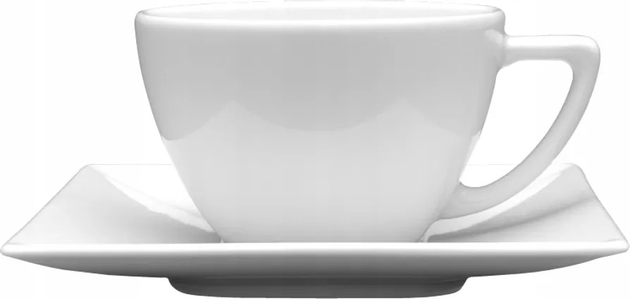 Lubiana Classic Kávés- vagy Teáscsésze Alátéttel, Fehér, 200 ml/14 cm