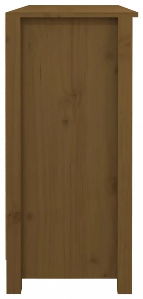 mézbarna tömör fenyőfa tálalószekrény 100x35x74,5 cm