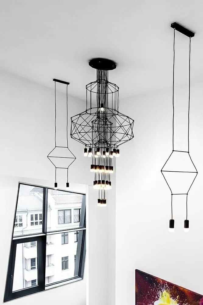KING HOME JD0032-43P FLUSSO Modern Led Függesztett Lámpa Fekete G9 IP20