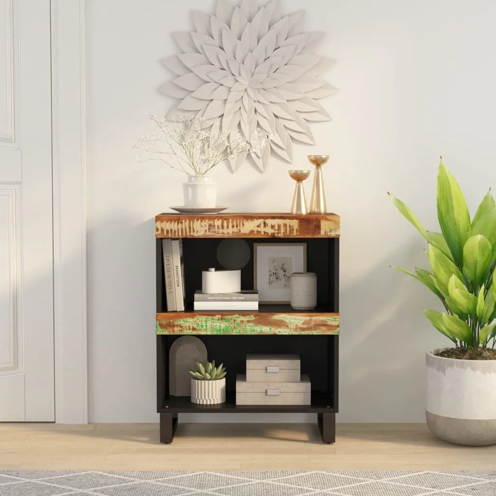 tömör újrahasznosított fa tálalószekrény 60 x 33 x 75 cm