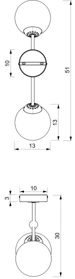 Csillár JOY 2xE14/40W/230V fekete/fényezett króm