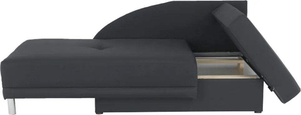 Kinyitható kanapé, szürke-fekete szövet, jobbos, LAUREL