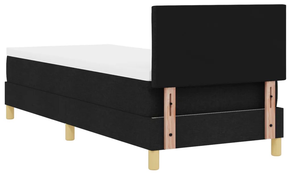 Boxspring ágy matraccal és LED-del - Fekete 80x200 cm Szövet