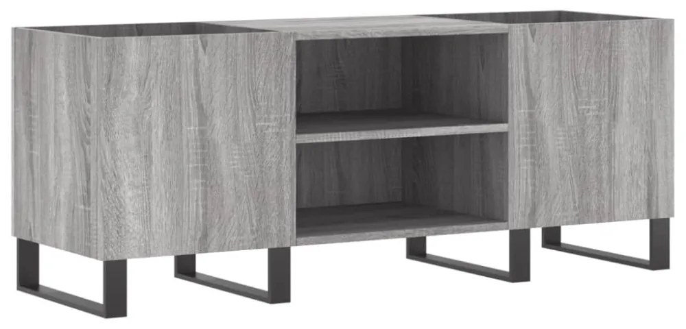 szürke sonoma színű szerelt fa hanglemezszekrény 121x38x48 cm