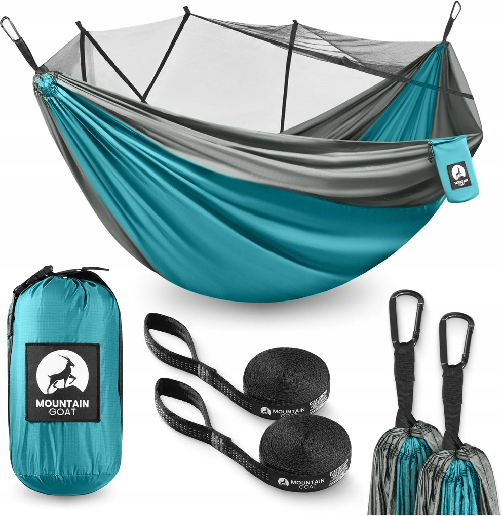 Kétszemélyes Turista Függőágy Szúnyoghálóval Túlélő Trekking Kempingezéshez