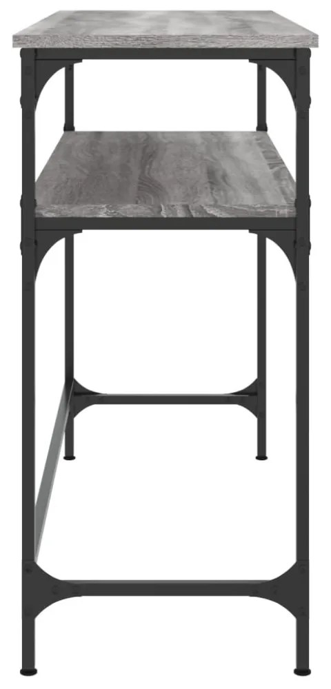 szürke sonoma színű szerelt fa konzolasztal 100x35,5x75 cm
