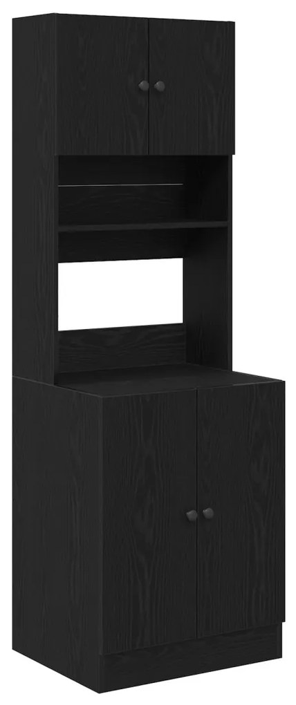 Konyhai Szekrény Fekete tölgy 60x50x180 cm Szerelt fa