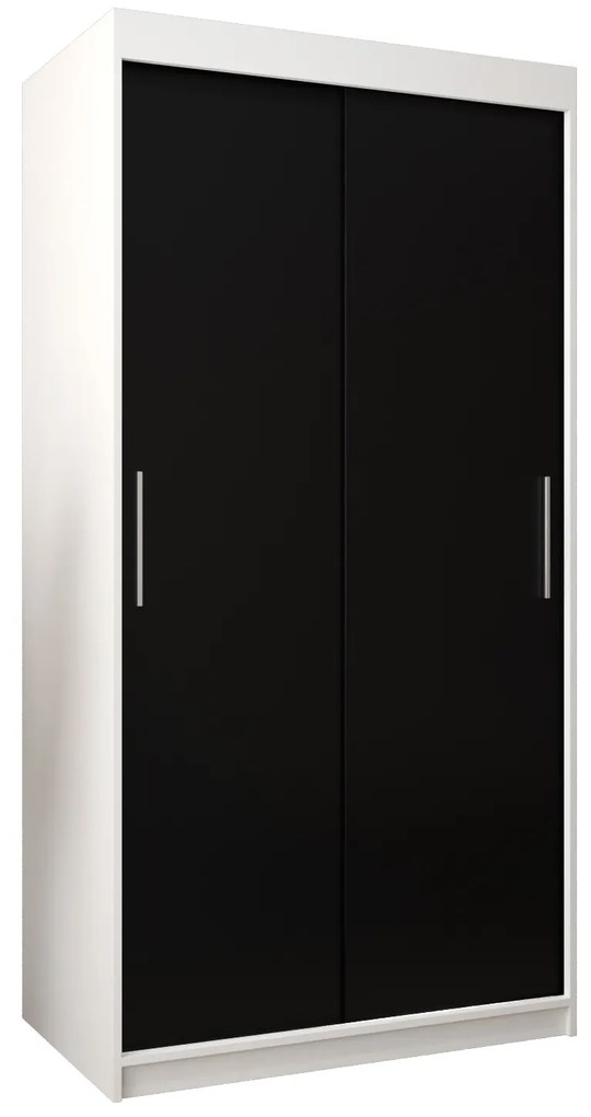 Ruhásszekrény 100 cm Toki (matt fekete + matt fekete). 1064790