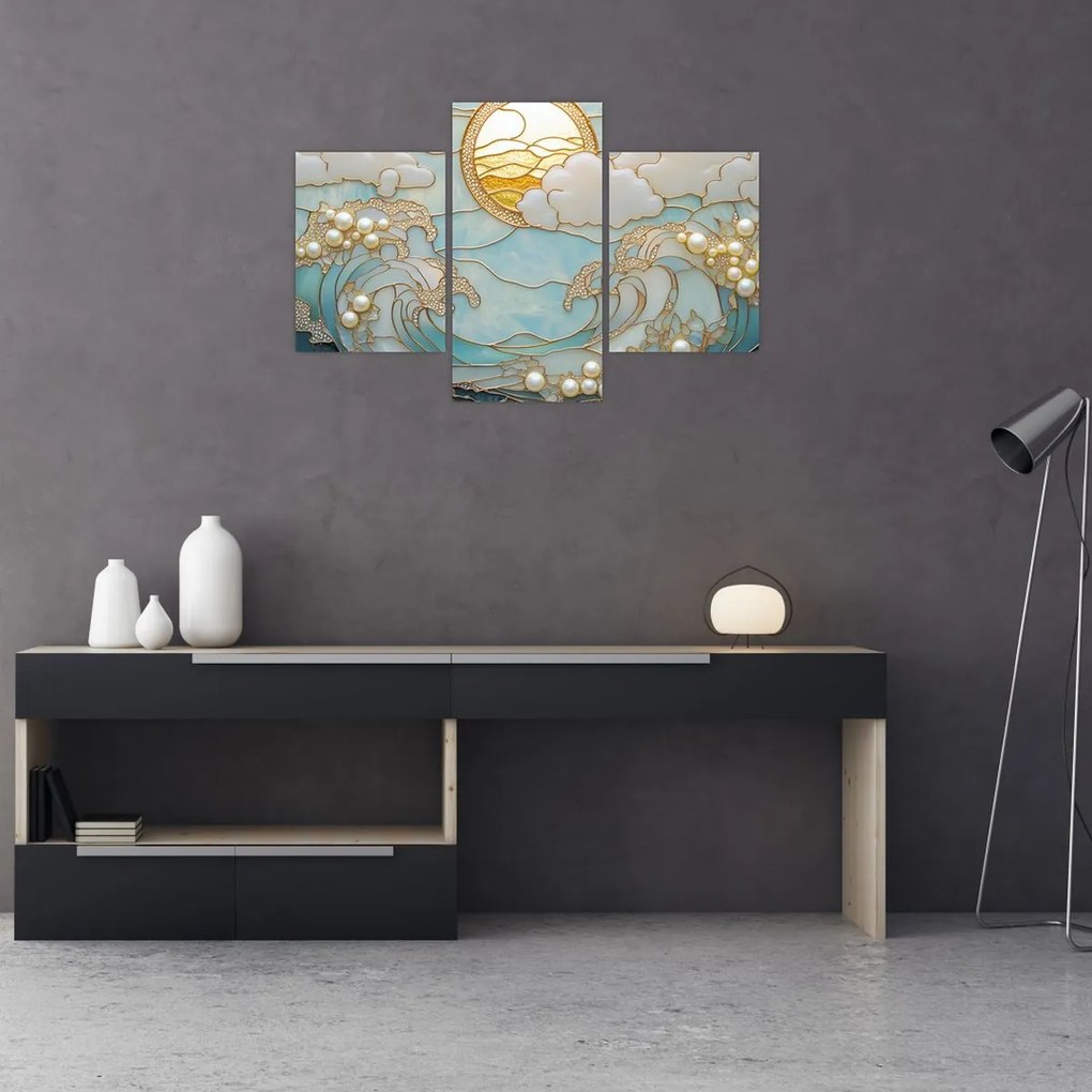 Kép - 3D gyöngyök az óceánban (90x60 cm)