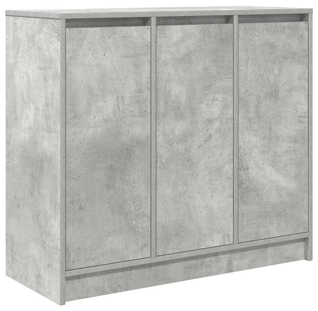 betonszürke szerelt fa tálalószekrény 85x34x76 cm