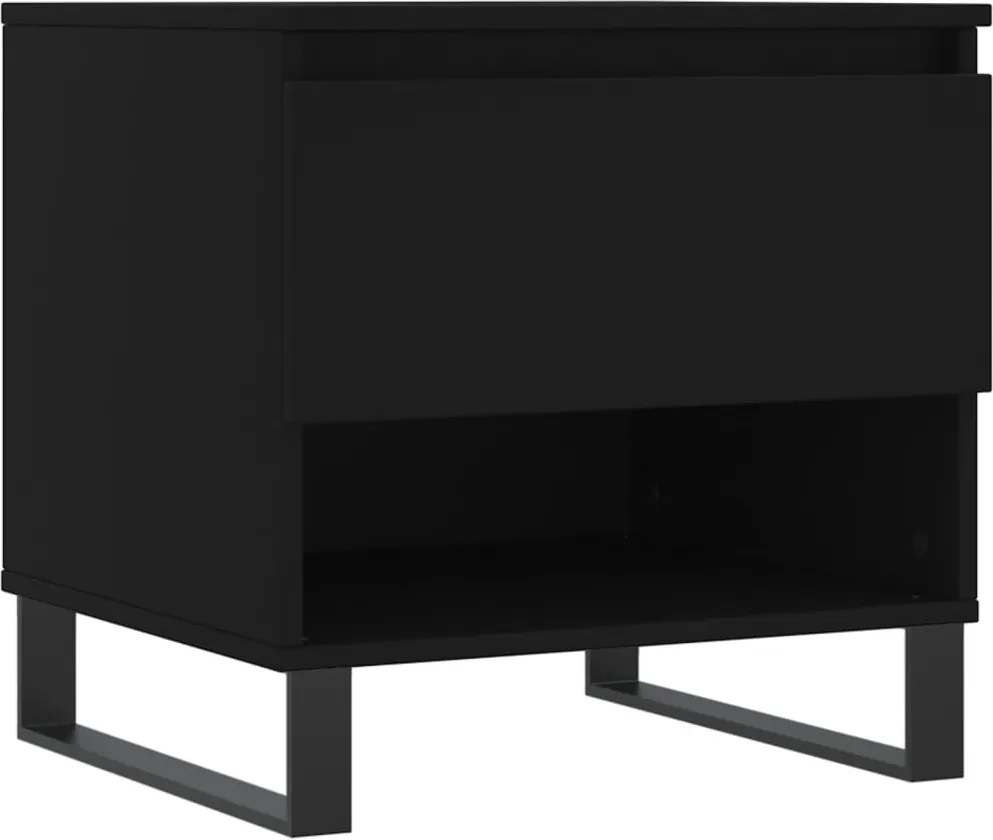 vidaXL fekete szerelt fa dohányzóasztal 50 x 46 x 50 cm