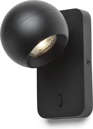 RENDL SIENA nástěnná černá 230V LED GU10 9W