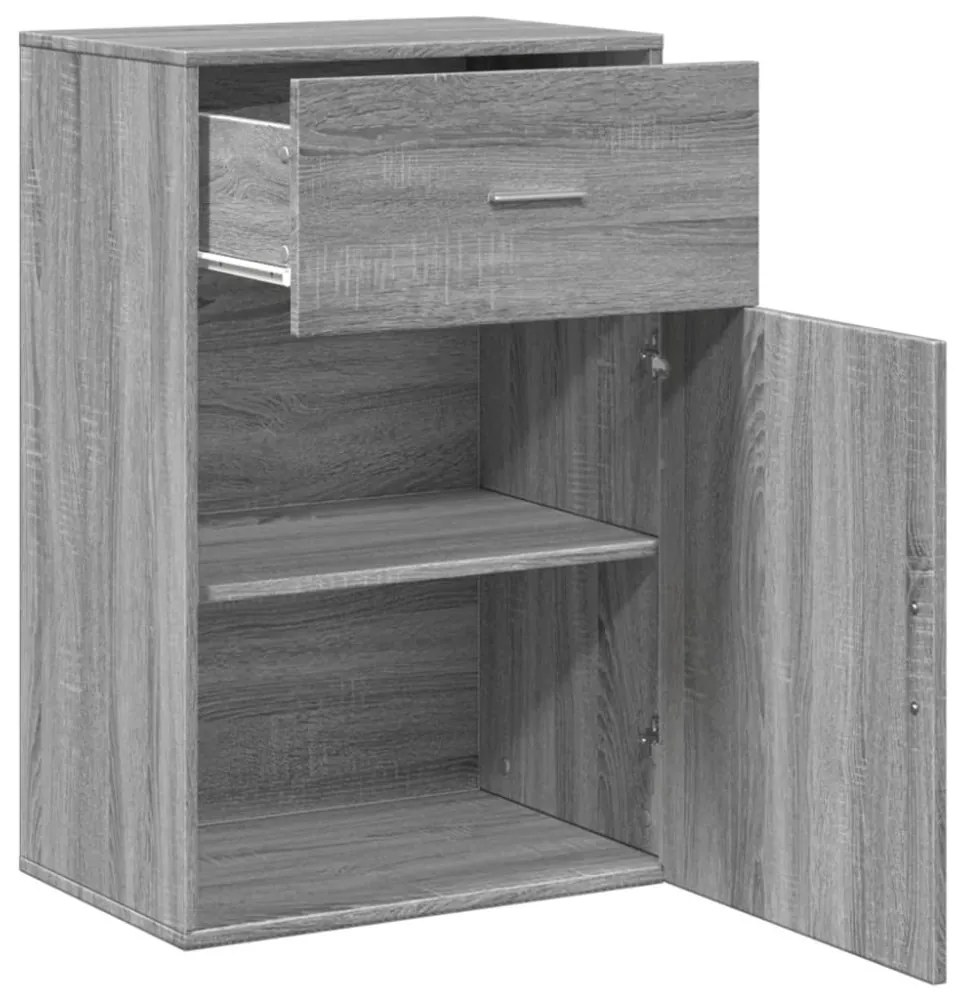 vidaXL szürke sonoma színű szerelt fa tárolószekrény 56,5 x 39 x 90 cm