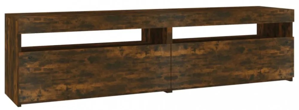 2 db füstös tölgy színű TV-szekrény LED-ekkel 75 x 35 x 40 cm
