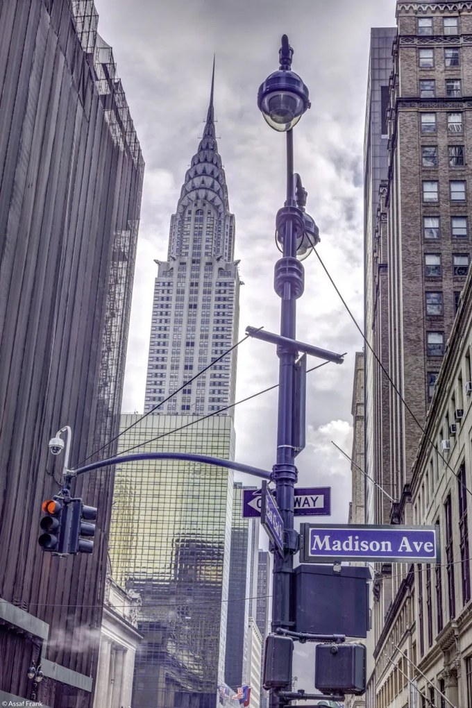 Poszter 20x30cm New York város alaprajza Chrysler épületével, Assaf Frank