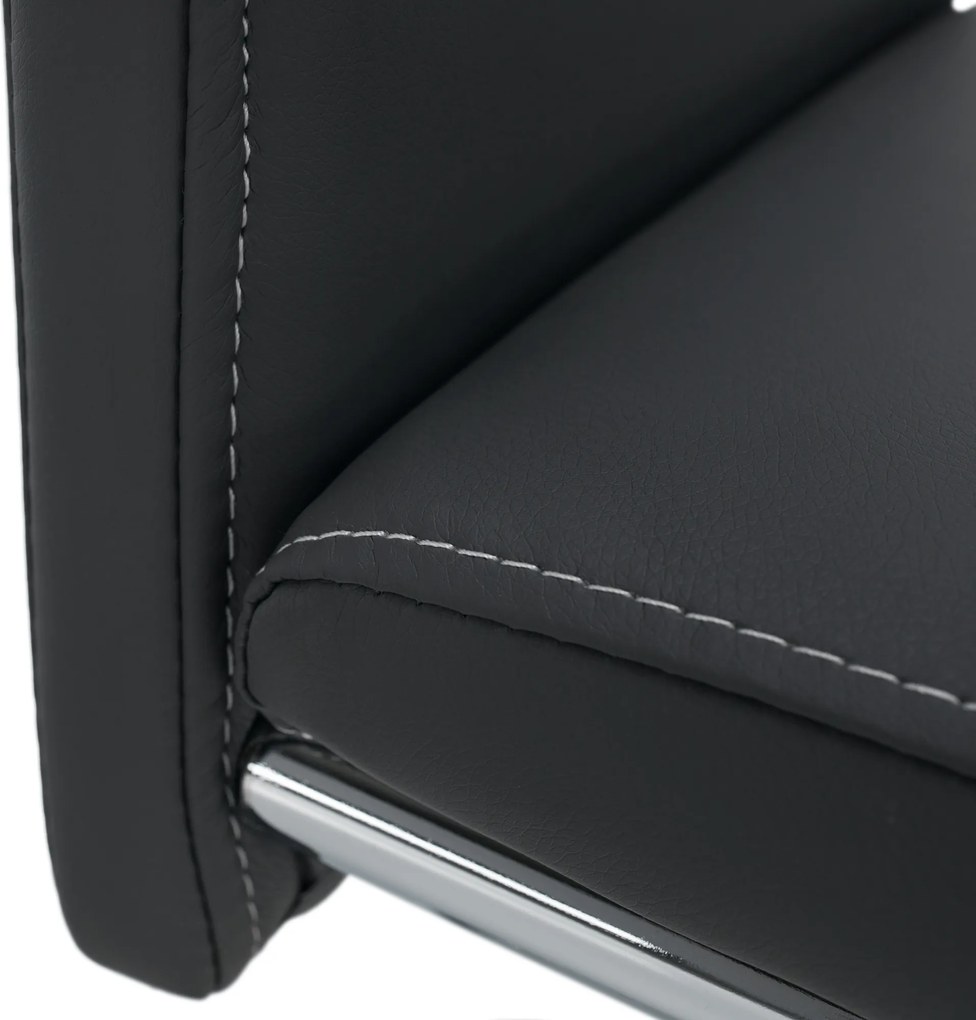 Étkezőszék, sötétszürke/világos varrat, ABIRA NEW