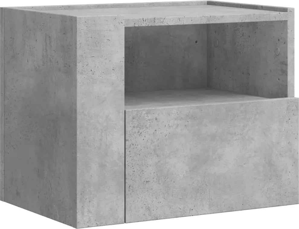 vidaXL betonszürke falra szerelhető éjjeliszekrény 45 x 30 x 35 cm