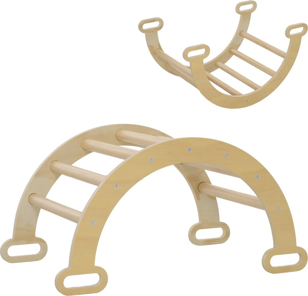 AIYAPLAY Gyerek Mászóívek, Baba Ív, Baba Mozgásfejlesztő Tanfolyam, Beltéri Fa Ringató Játékterület Fiúk és Lányok Részére, 18-48 Hónapos Kisdedeknek,