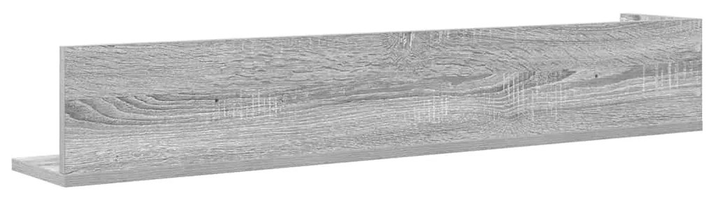 2 db szürke sonoma színű szerelt fa fali polc 100x16,5x16,5 cm