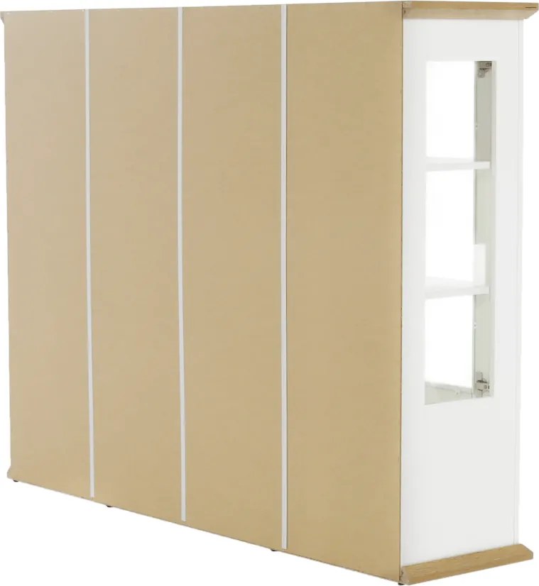 Vitrin MZ6, fehér/grand tölgy, LEON