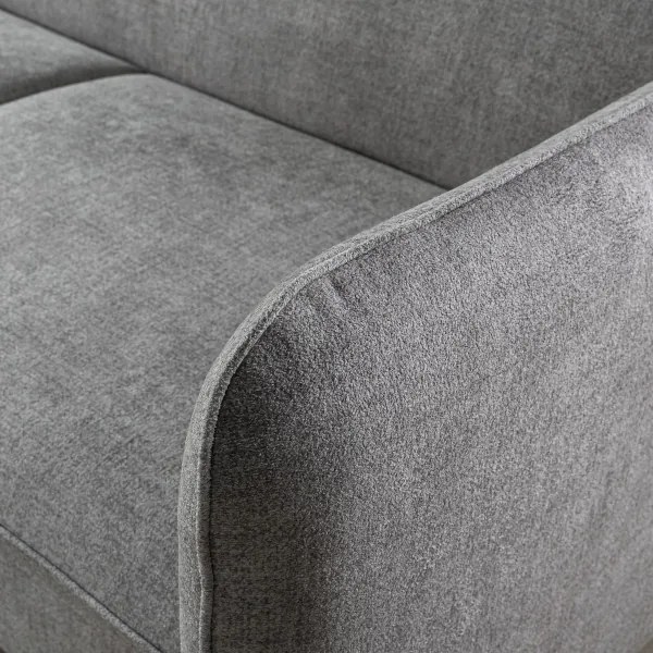 NISA kinyitható L-alakú sarokkanapé tárolóval, szürke, jobb oldali