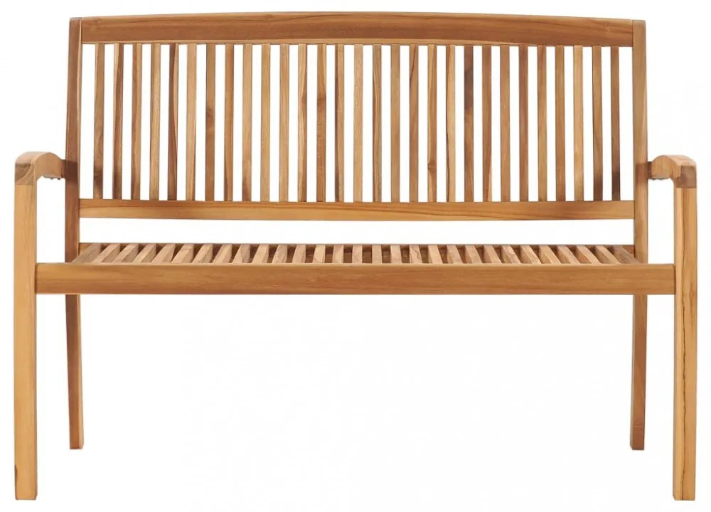 tömör tíkfa rakásolható kerti pad párnával 128,5 cm