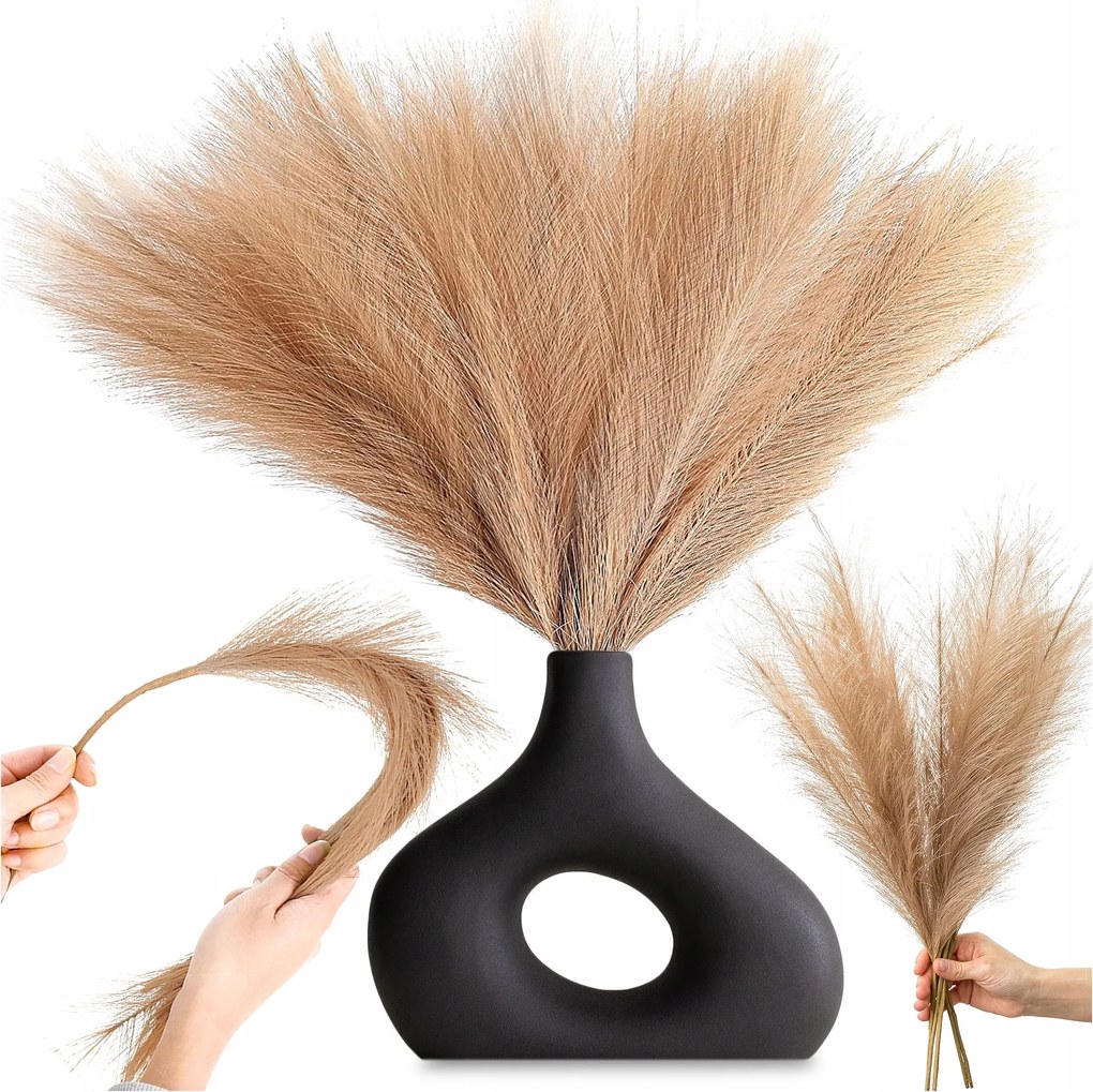 Pampas Műfű Bézs Bézs 10DB-OS Dekorációs Ág Szett 55CM