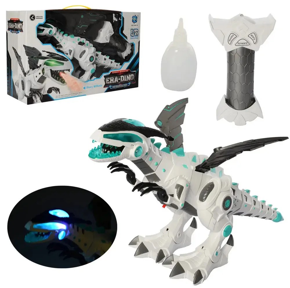 King Óriás Távirányítós Robot Dinoszaurusz Füst + Fény Effektekkel Tűzokádó Sárkány Dínó 50 cm
