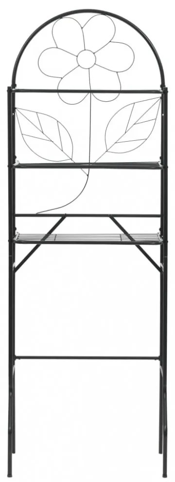 fekete WC feletti tárolóállvány 60 x 33 x 174 cm