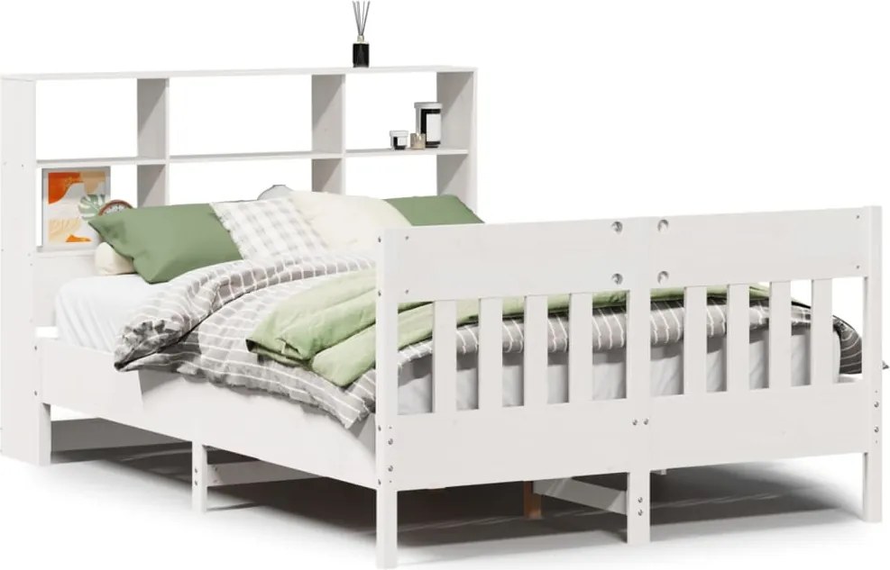 vidaXL fehér tömör fenyőfa ágy matrac nélkül 120 x 190 cm