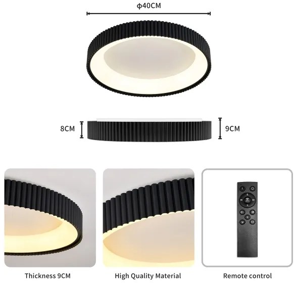 Brilagi - FALCON MODERN LED dimmelhető mennyezeti lámpatest LED/30W/230V 40 cm fekete +távirányító