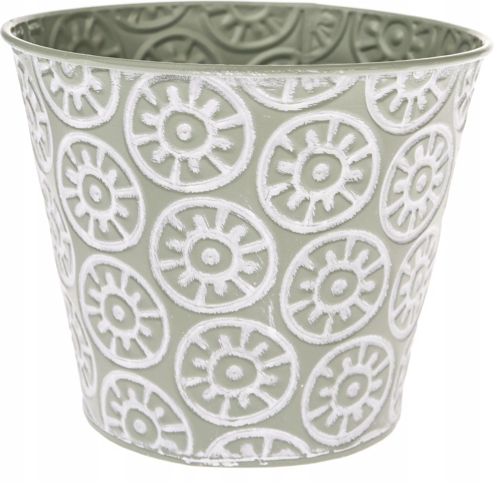 Fém Fedél Virágcserép 16 x 13,5 cm Zöld Dekoráció