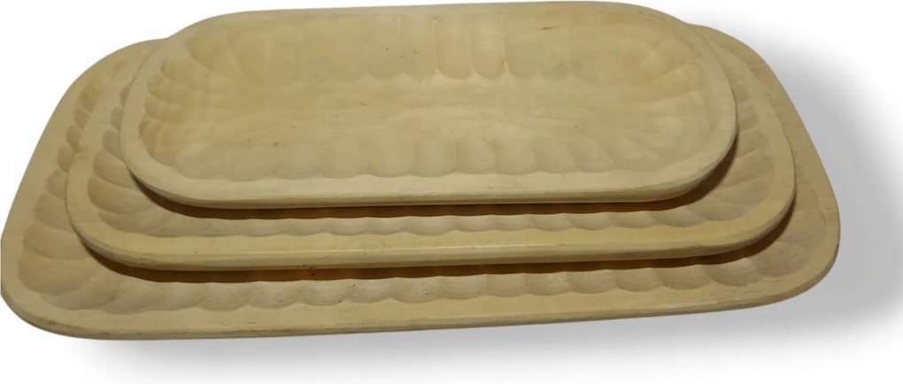 Fa tányér szett hegyi tálca natúr 33x17cm 29x13cm 25x11cm