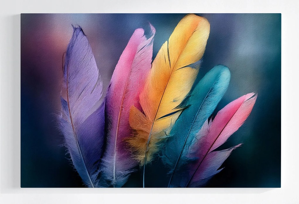 Vászonkép Canvas Pasztell Tollak Boho Dekoráció Színek 60 x 40