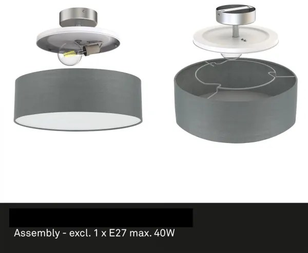 Briloner 3375-024 - Mennyezeti lámpa 1xE27/40W/230V átm. 30 cm szürke