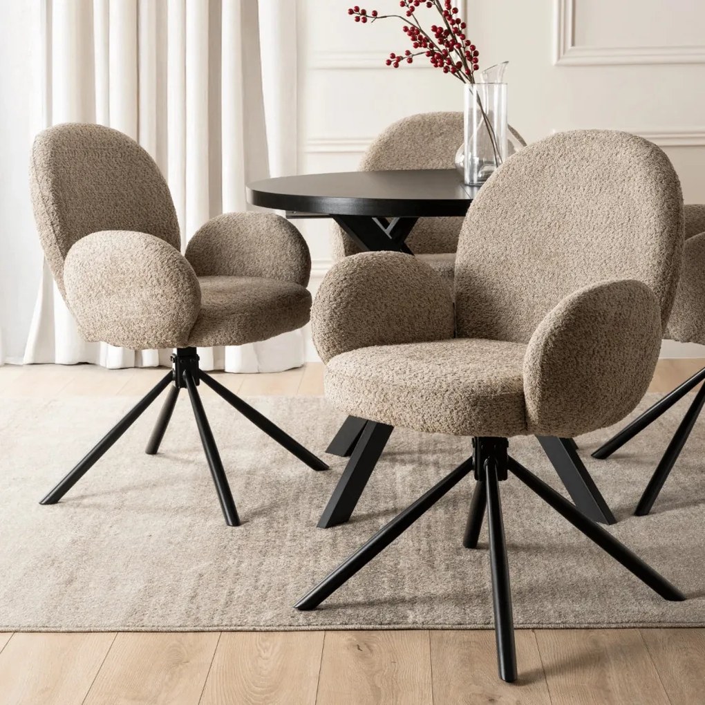 Fortó Étkezőszék Barna Bouclé Kárpittal. MUSSO