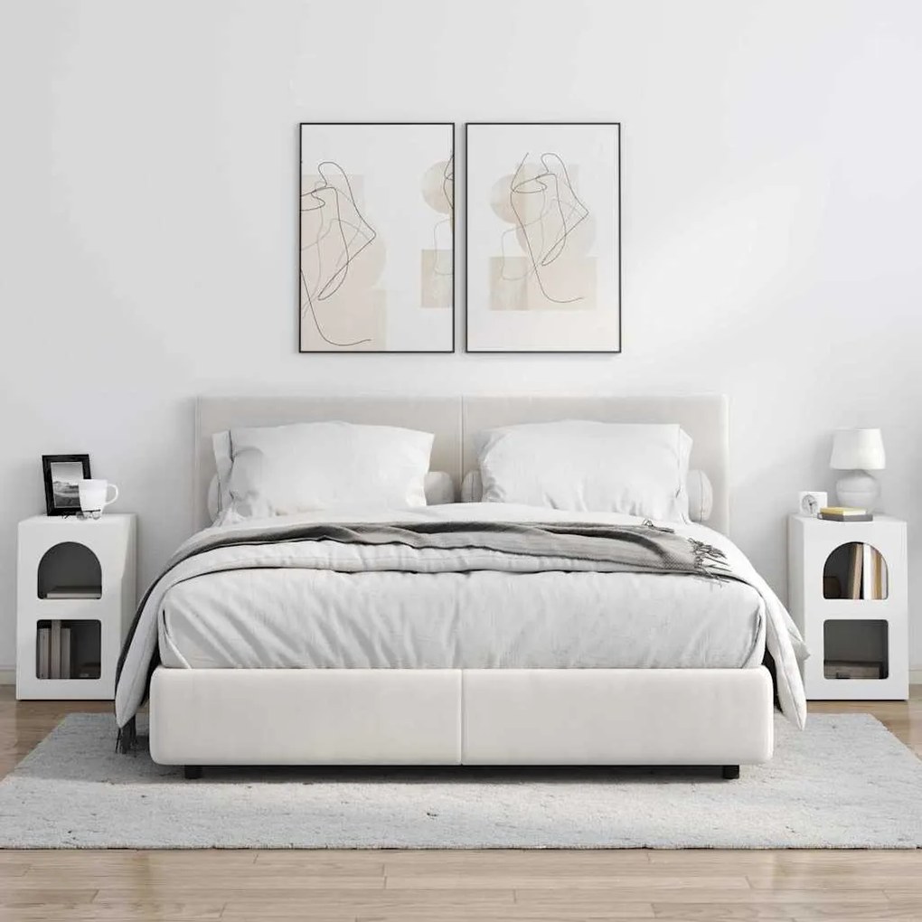 vidaXL Éjjeli asztal 2 pcs Fehér 29.5 x 35 x 50 cm Faanyag