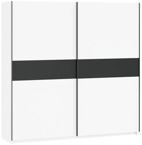 BERNO 200 cm. Gardróbszekrény Fehér/Antracit Színben.