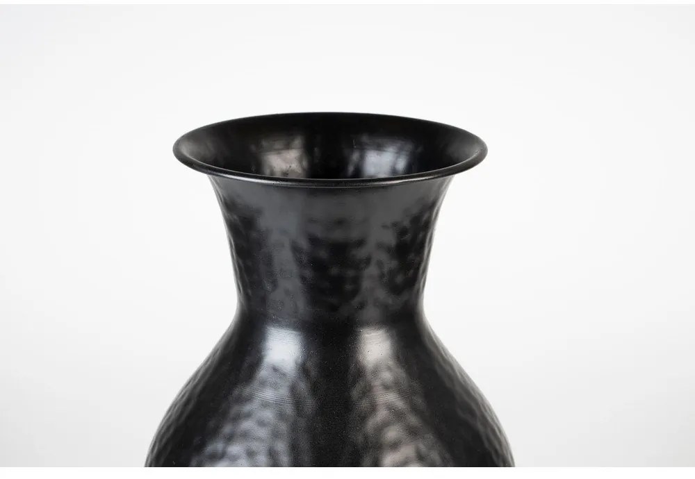 Fekete acél magas váza (magasság 49 cm) Dunja – White Label