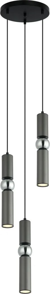 Italux modern függeszték isidora króm fekete szürke itxpnd-14290-3-gr