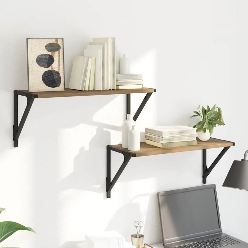 Falpolcok 2 pcs Artisan tölgy 60 x 25 x 25,5 cm Faanyag