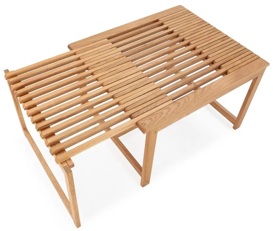 Natúr színű tölgyfa dohányzóasztal 60x70 cm Unai – MOME