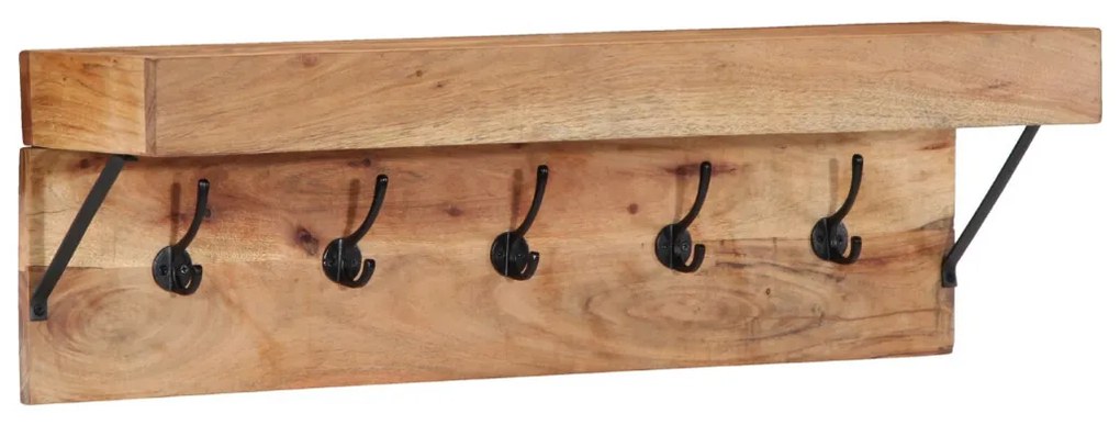 Fogas polcokkal tárolóval Barna 73 x 19 x 23 cm Tömör akácfa